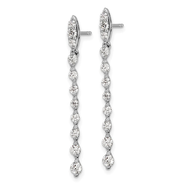 14K White Gold 1 Carat Lab-Grown Diamond Dangle Earrings - Style GR1-1004122