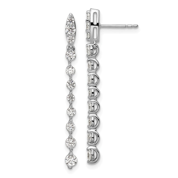 14K White Gold 1 Carat Lab-Grown Diamond Dangle Earrings - Style GR1-1004122