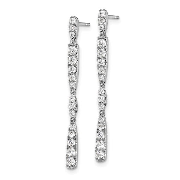 14K White Gold 1 Carat Lab-Grown Diamond Dangle Earrings - Style GR1-1004123