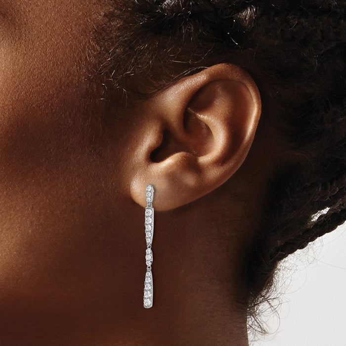 Shop Stylish 14K White Gold 1 Carat Lab-Grown Diamond Dangle Earrings-3