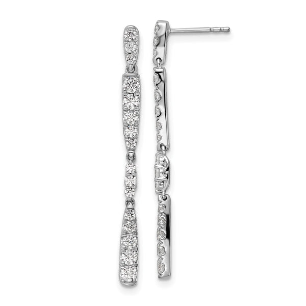 14K White Gold 1 Carat Lab-Grown Diamond Dangle Earrings - Style GR1-1004123