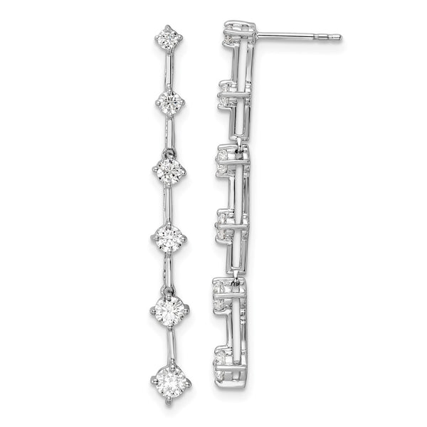 14K White Gold 1 Carat Lab-Grown Diamond Dangle Earrings - Style GR1-1004124