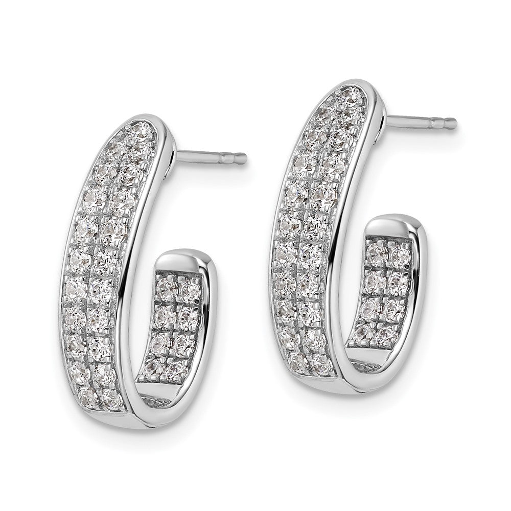 Exclusive 1 Carat Lab-Grown Diamond J-Hoop Earrings in 14K White Gold