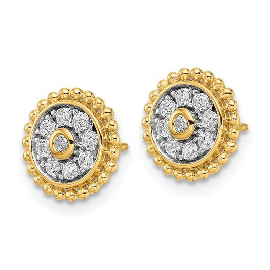 Buy Exclusive 14K Gold 1/3 Carat Lab-Grown Diamond Circle Post Earrings