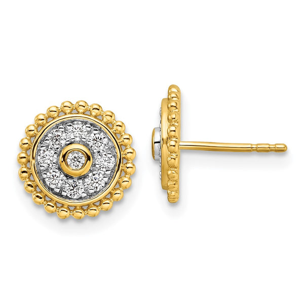 14K Gold 1/3 Carat Lab-Grown Diamond Circle Post Earrings