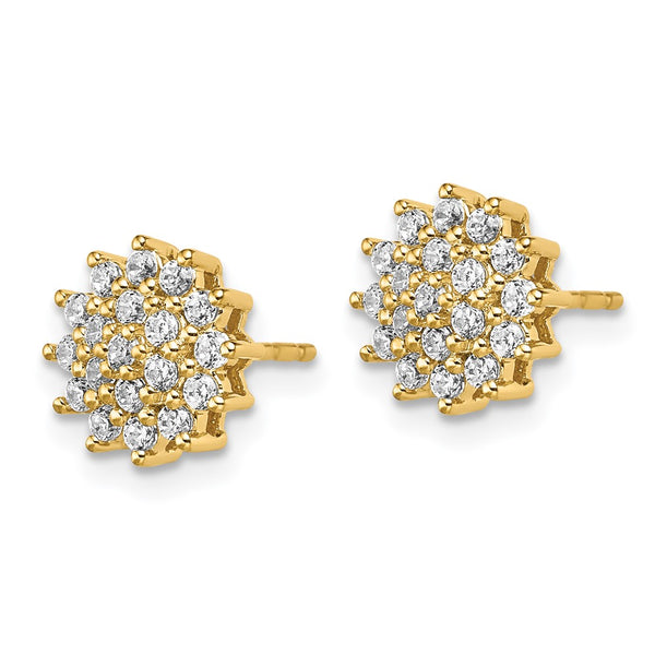 14K Gold 1/2 Carat Lab-Grown Diamond Cluster Earrings