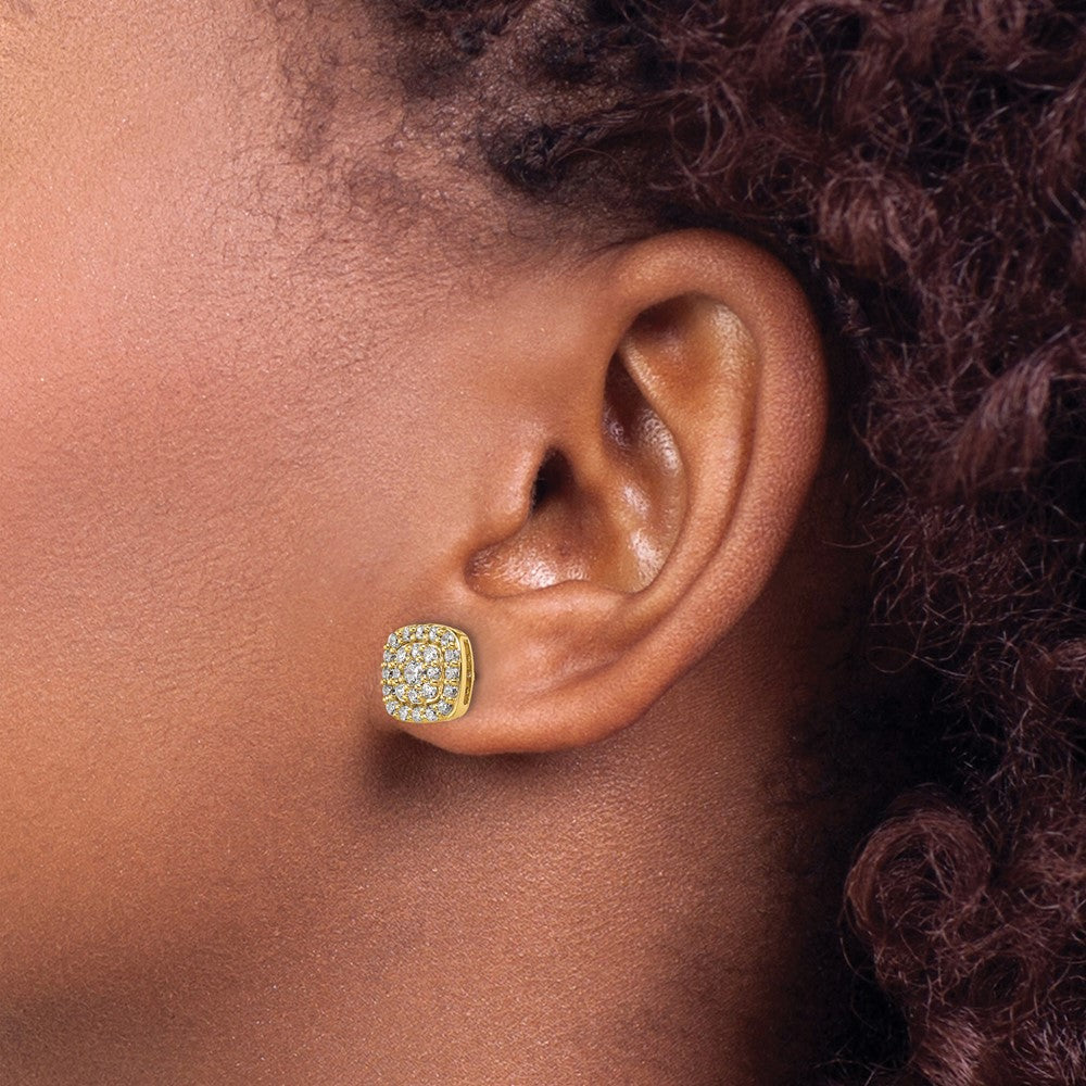 Exclusive 14K Gold 7/8 Carat Lab-Grown Diamond Halo Earrings - Stylish Value!