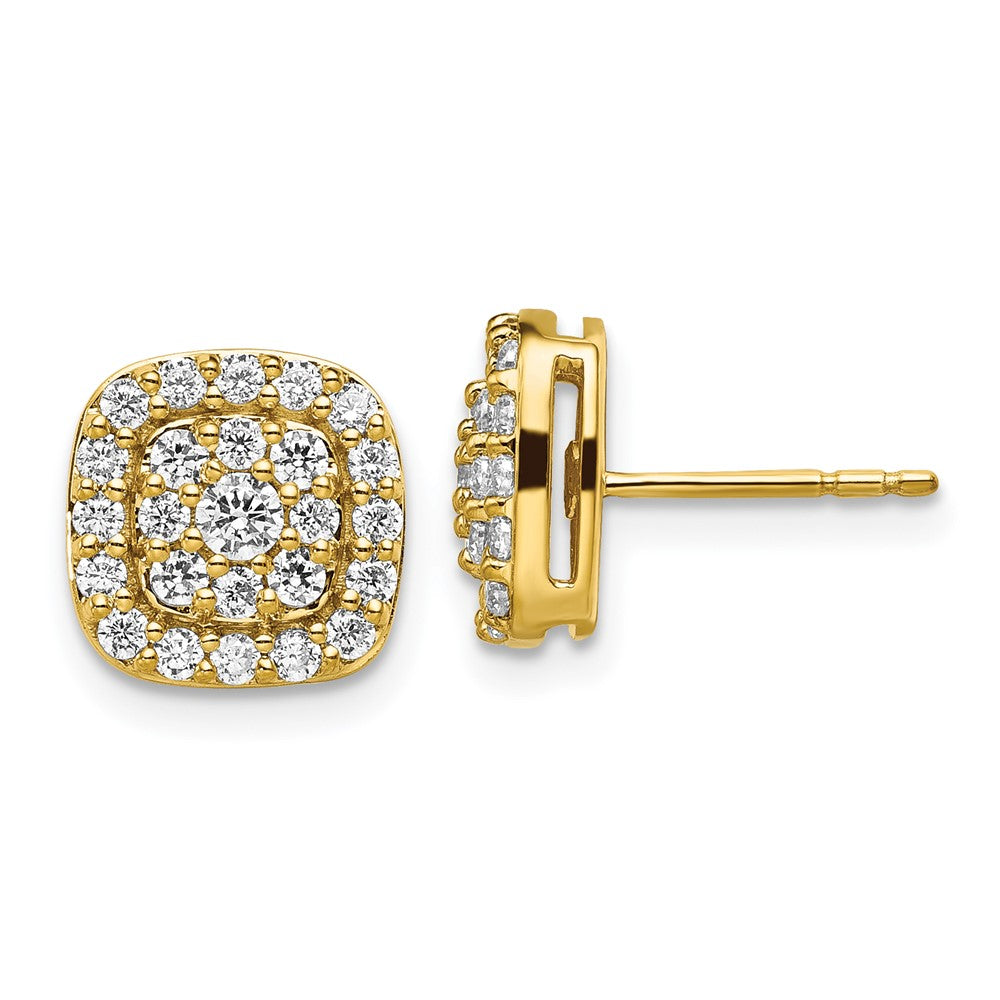 Exclusive 14K Gold 7/8 Carat Lab-Grown Diamond Halo Earrings - Stylish Value!
