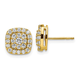 Exclusive 14K Gold 7/8 Carat Lab-Grown Diamond Halo Earrings - Stylish Value!