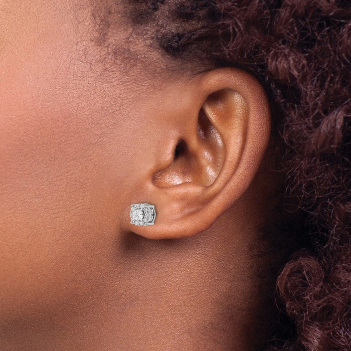 Exclusive 1 Carat Lab-Grown Diamond Stud Earrings in 10K White Gold - Affordable Luxury!-2