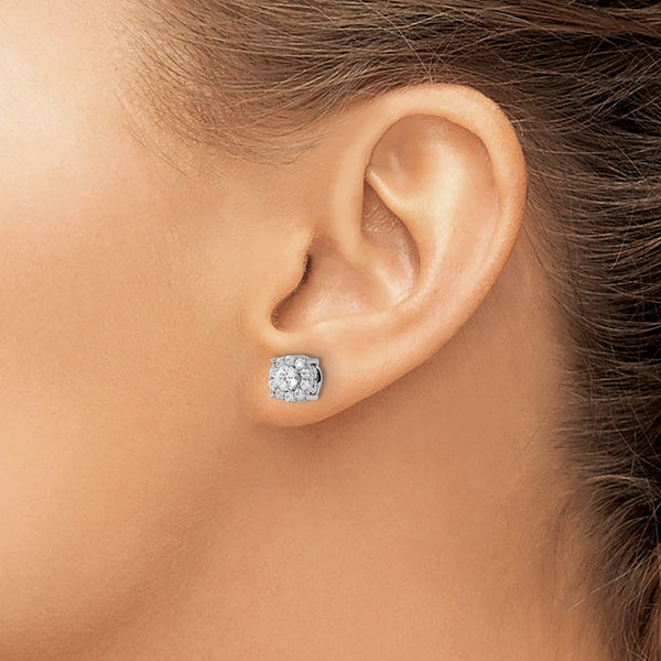10K White Gold 1.5 Carat Lab-Grown Diamond Earrings