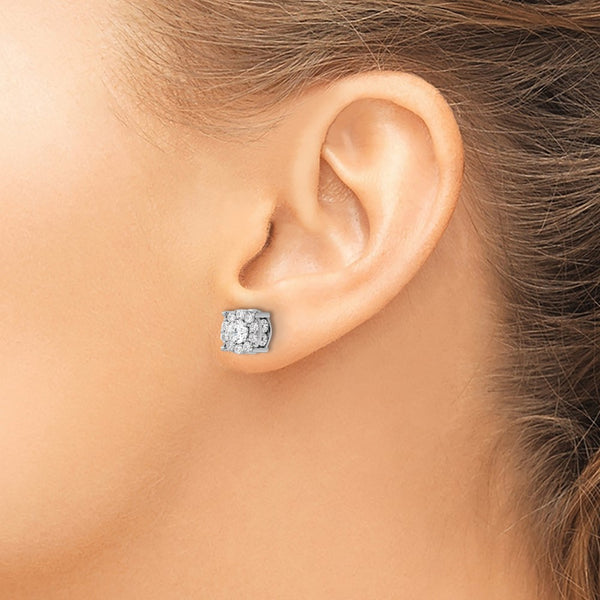 10K White Gold 2-Carat Lab-Grown Diamond Earrings