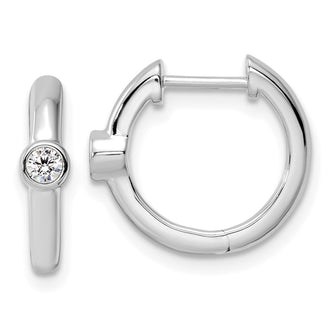 Buy Stylish 14K White Gold Hinged Hoop Earrings with 1/8 Carat Lab-Grown Diamonds