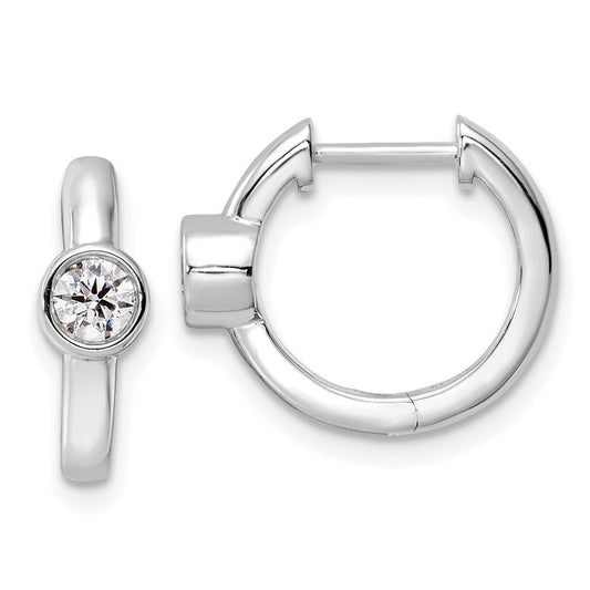 Buy Exclusive 14K White Gold Hinged Hoop Earrings with 1/3 Carat Lab-Grown Diamond