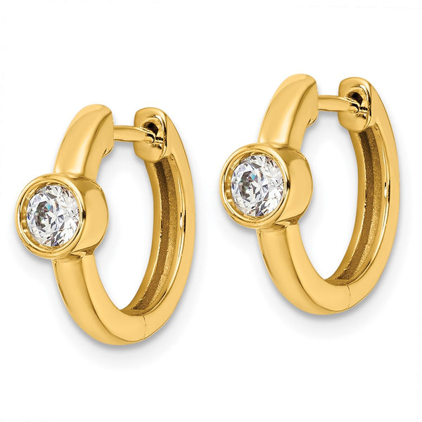 14K Gold Hinged Hoop Earrings with 1/3 Carat Lab-Grown Diamonds - Style GR1-1004147