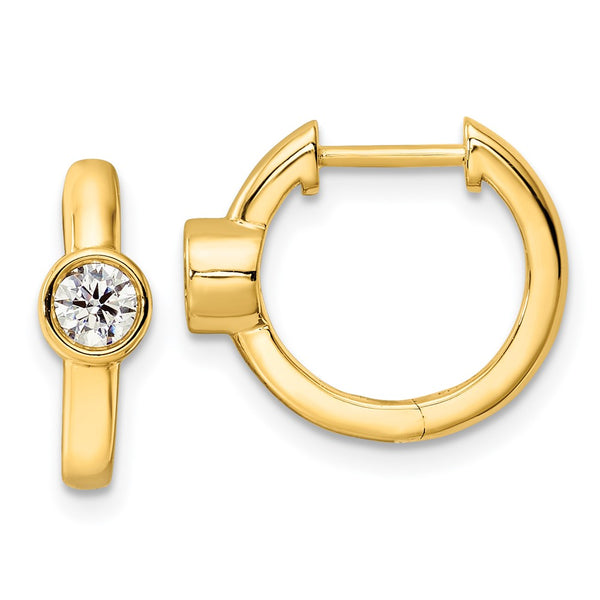 14K Gold Hinged Hoop Earrings with 1/3 Carat Lab-Grown Diamonds - Style GR1-1004147