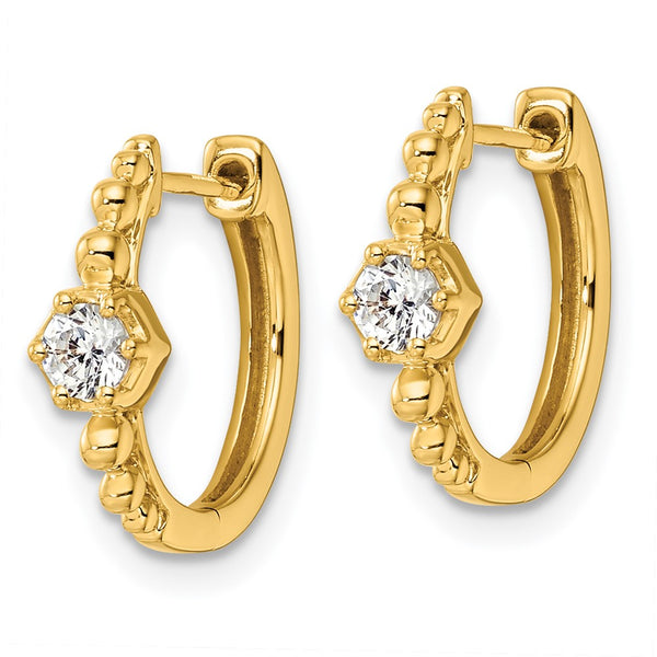 14K Gold Hinged Hoop Earrings with 5/8 Carat Lab-Grown Diamonds