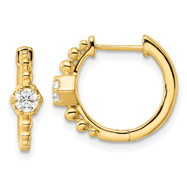 14K Gold Hinged Hoop Earrings with 5/8 Carat Lab-Grown Diamonds