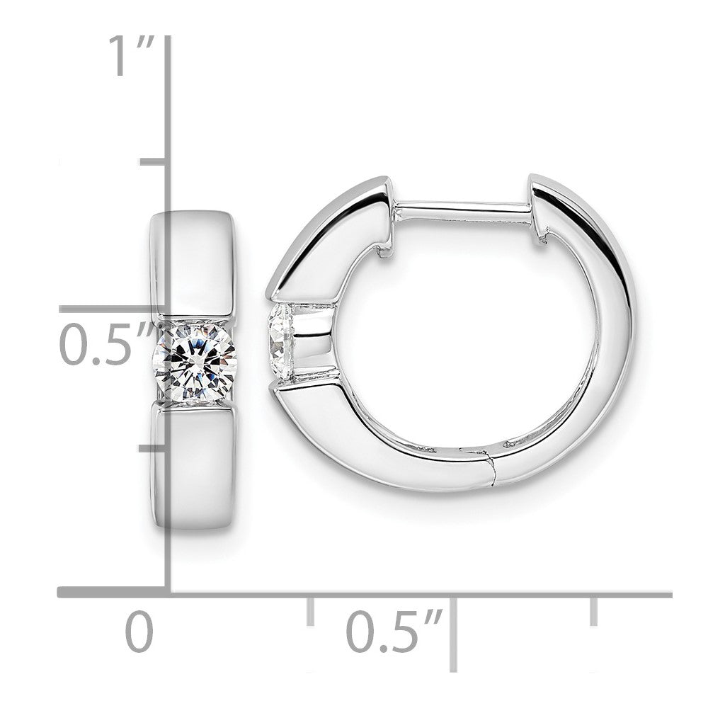 Shop Exclusive 14K White Gold Hinged Hoop Earrings with 1/4 Carat Lab-Grown Diamonds