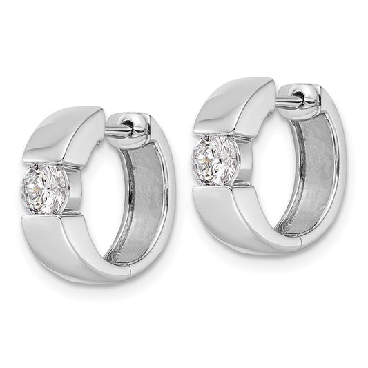 Exclusive 14K White Gold Hinged Hoop Earrings with 1/3 Carat Lab-Grown Diamonds