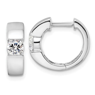 Exclusive 14K White Gold Hinged Hoop Earrings with 1/3 Carat Lab-Grown Diamonds
