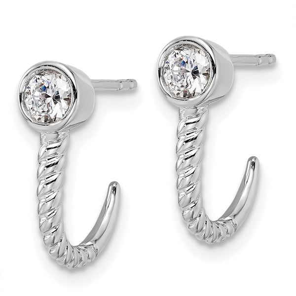 14K White Gold Hoop Earrings with 1/3 Carat Lab-Grown Diamonds