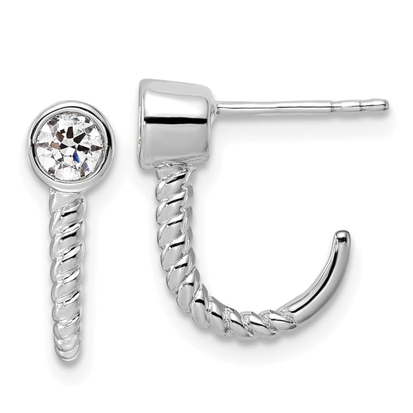 14K White Gold Hoop Earrings with 1/3 Carat Lab-Grown Diamonds