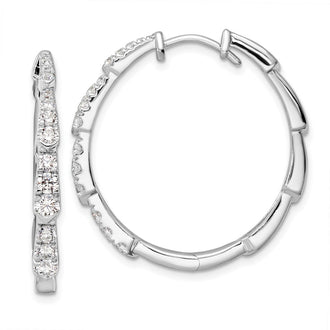 Shop Exclusive 14K White Gold Fancy Hoop Earrings with 1.2 Carat Lab-Grown Diamonds