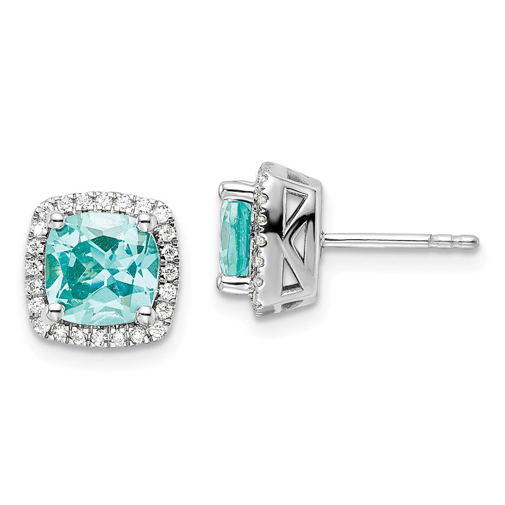 Buy Stylish 14K White Gold Paraiba Earrings with Lab-Grown Diamonds, 1.5ct
