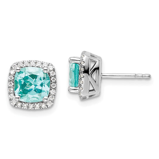 Buy Stylish 14K White Gold Paraiba Earrings with Lab-Grown Diamonds, 1.5ct