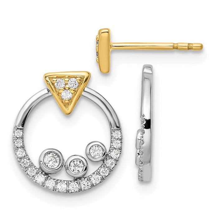 Buy Exclusive 14K Two-Tone 1/4 Carat Lab-Grown Diamond Earrings - Stylish Design-1