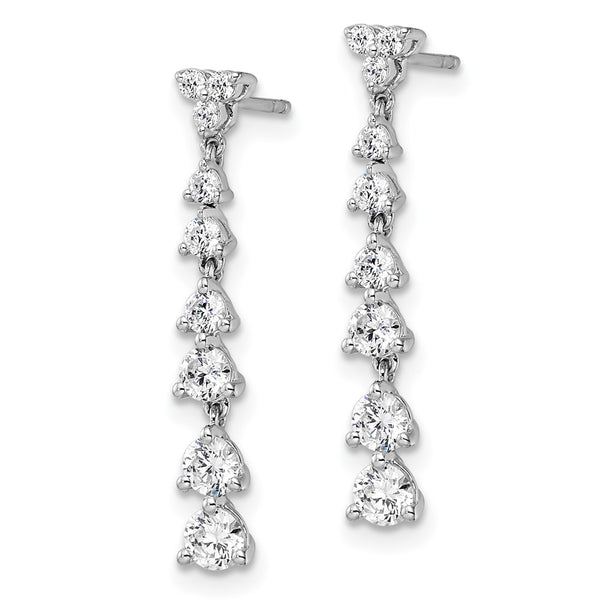14K White Gold 1 Carat Lab-Grown Diamond Dangle Earrings - Style GR1-1004172
