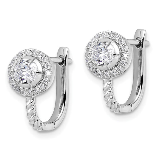 Buy Stylish 14K White Gold 7/8 Carat Lab-Grown Diamond Hoop Earrings