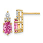 Shop Stylish 14K Gold Twist Earrings with Pink Sapphire & Diamonds - Luxury Value!-1