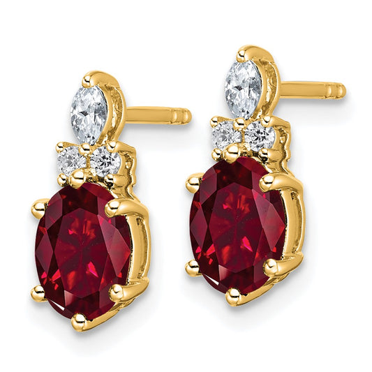 Shop Exclusive 14K Gold Twisted Post Earrings with Ruby & Diamonds - Stylish Value!