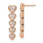 Shop Stylish 14K Rose Gold Heart Dangle Earrings with 1 Carat Lab-Grown Diamonds-1