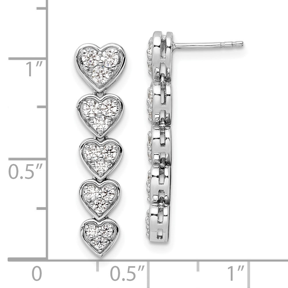 Buy Exclusive 14K White Gold 1 Carat Heart-Shaped Lab Grown Diamond Earrings