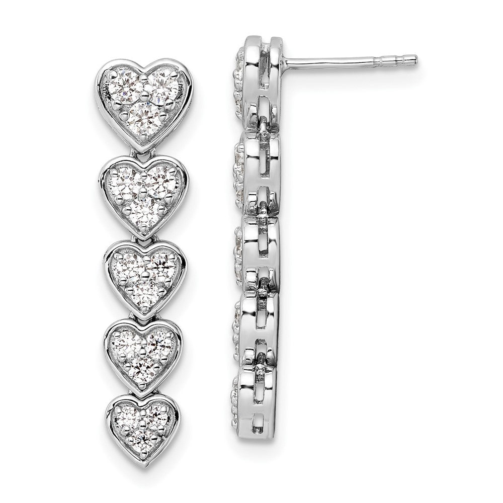 Buy Exclusive 14K White Gold 1 Carat Heart-Shaped Lab Grown Diamond Earrings