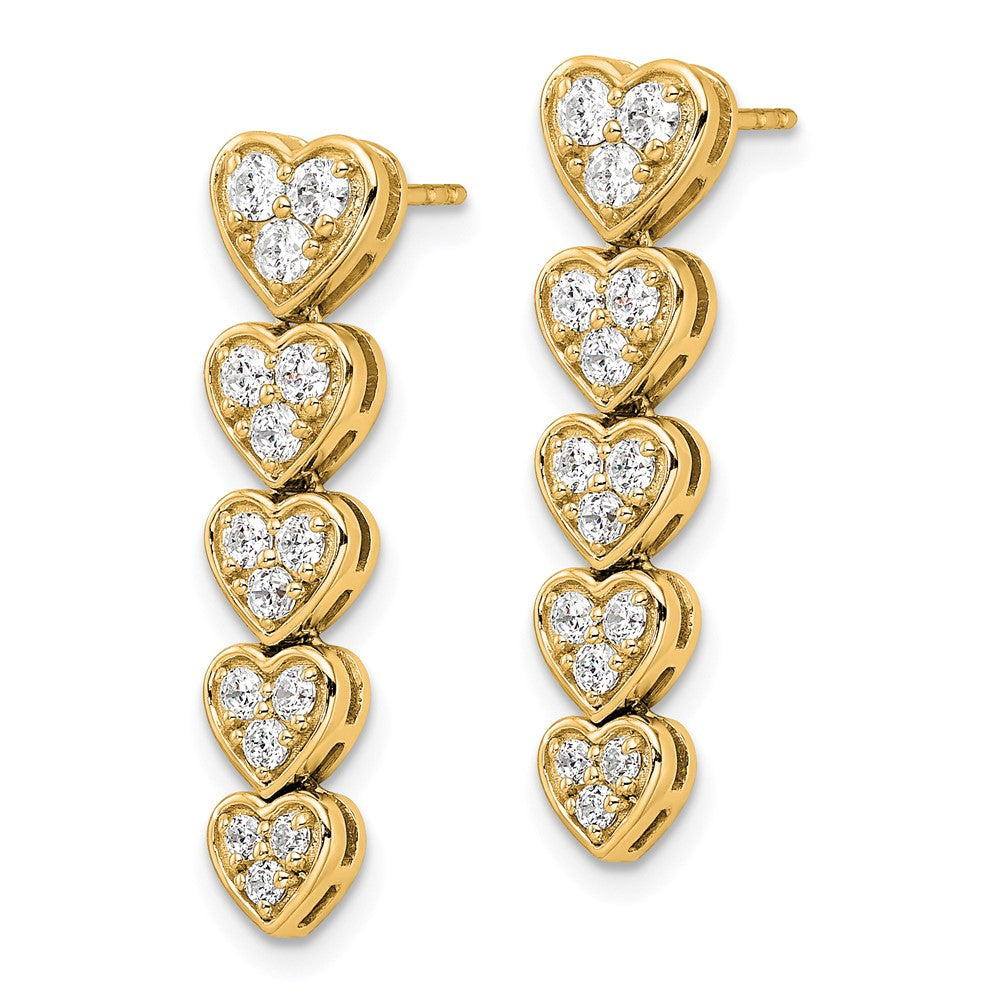 Shop Designer 14K Heart-Shaped Lab Grown Diamond Dangle Earrings, 1 Carat