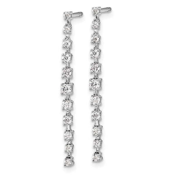 14K White Gold Dangle Earrings with 5-Carat Lab-Grown Diamonds
