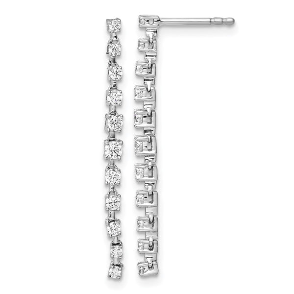 14K White Gold Dangle Earrings with 5-Carat Lab-Grown Diamonds