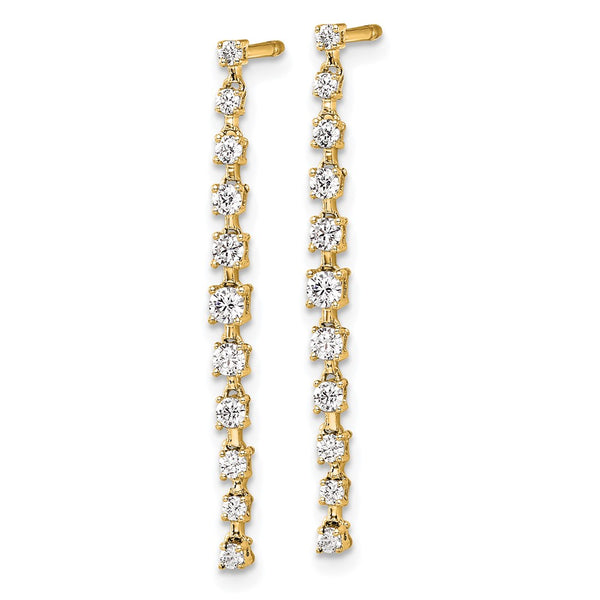 14K Gold Dangle Earrings with 5-Carat VS DEF Lab-Grown Diamonds