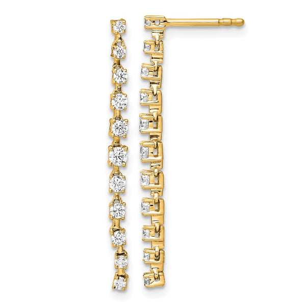 14K Gold Dangle Earrings with 5-Carat VS DEF Lab-Grown Diamonds
