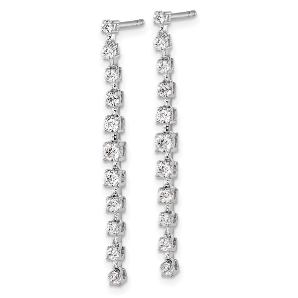 14K White Gold Dangle Earrings with 3/4 Carat Lab-Grown Diamonds