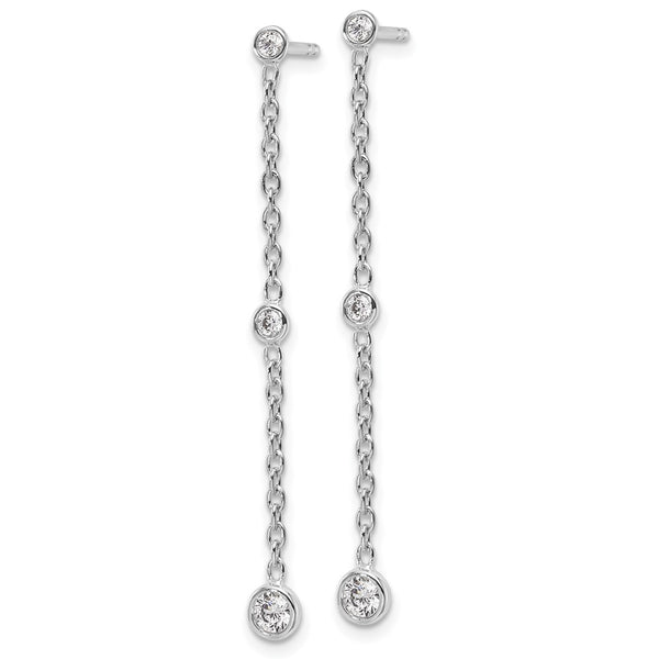 14K White Gold 1/3 Carat VS DEF Lab-Grown Diamond Dangle Earrings