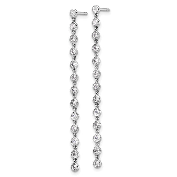 14K White Gold Graduated Dangle Earrings with 5/8 Carat Lab-Grown Diamonds