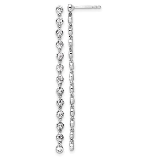 14K White Gold Graduated Dangle Earrings with 5/8 Carat Lab-Grown Diamonds