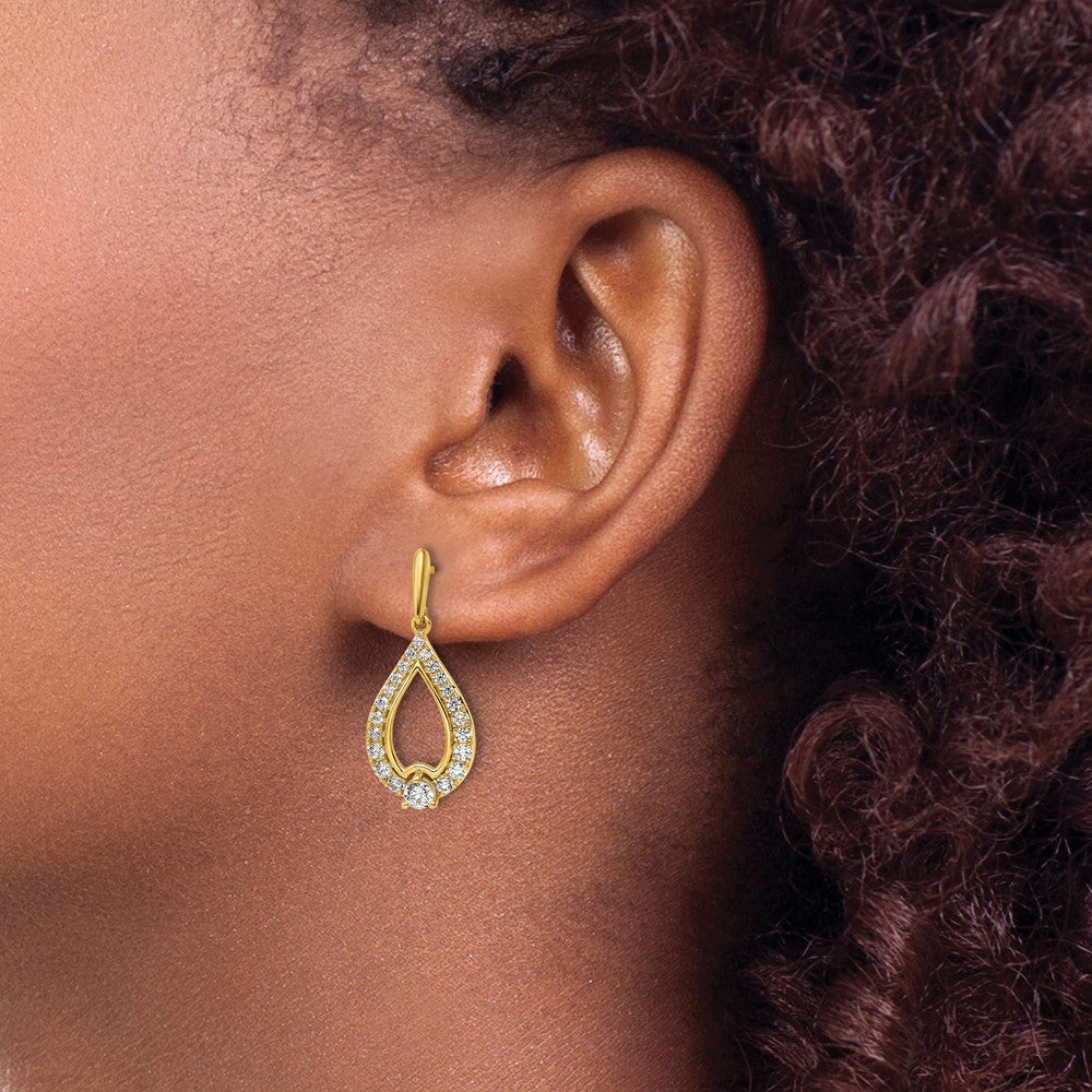 Shop Exclusive 14K Gold 1 Carat Lab-Grown Teardrop Earrings - Stylish Value!