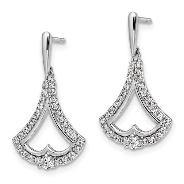 14K White Gold Diamond Drop Earrings - Style GR1-1004214