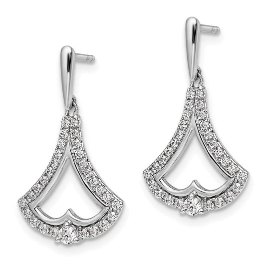 High-Quality 14K White Gold Diamond Drop Earrings - Stylish & Affordable Elegance